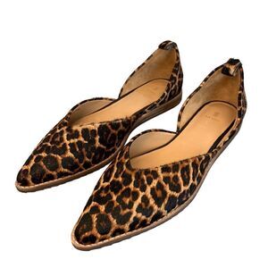 Bill Blass Leopard Calf Hair Leather Sybil Flats Shoes Pointed  Sz 7